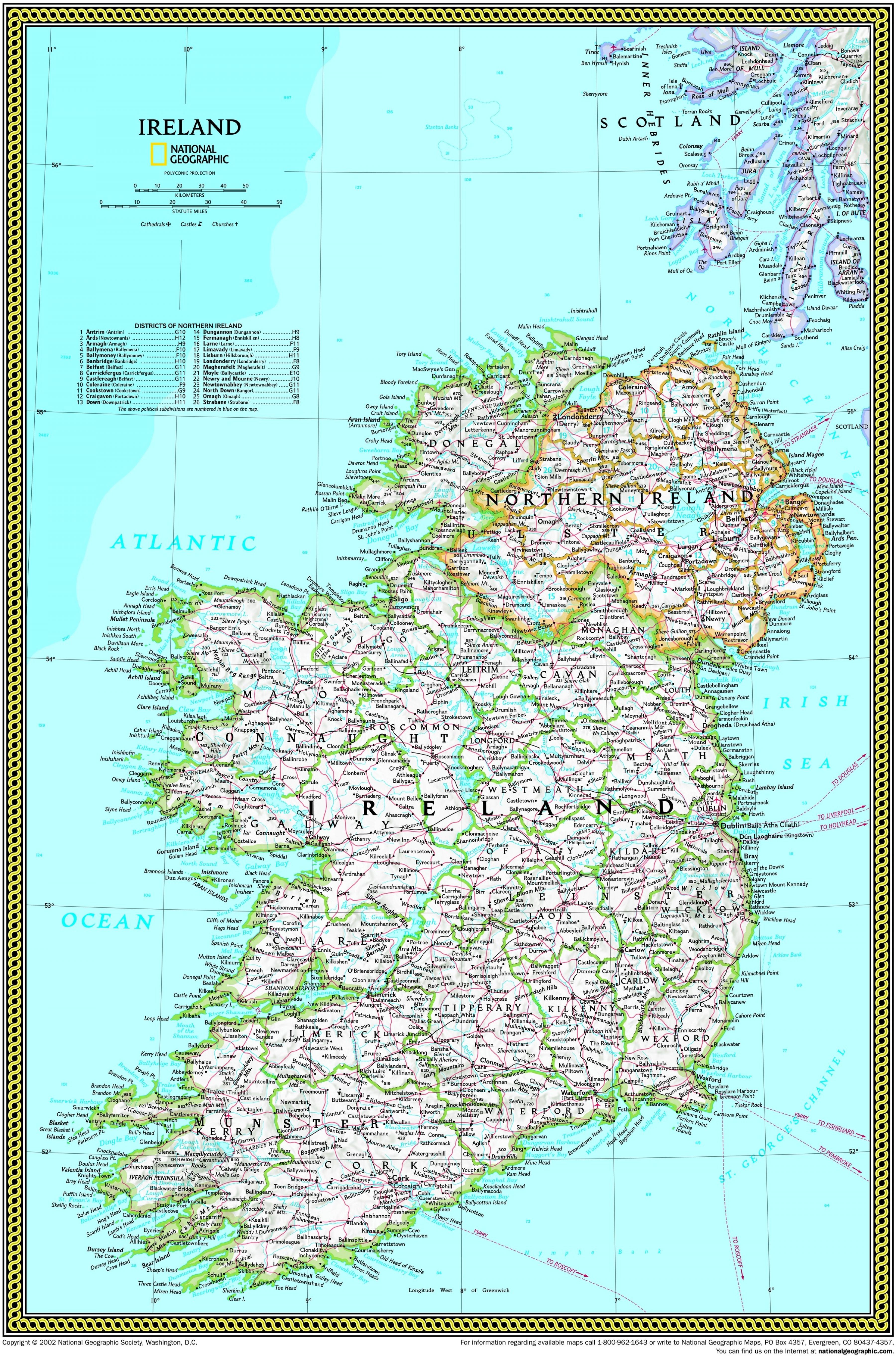 国土地理地図のアイルランド 地図ナショナルジオグラフィックマアイルランド北欧のヨーロッパ