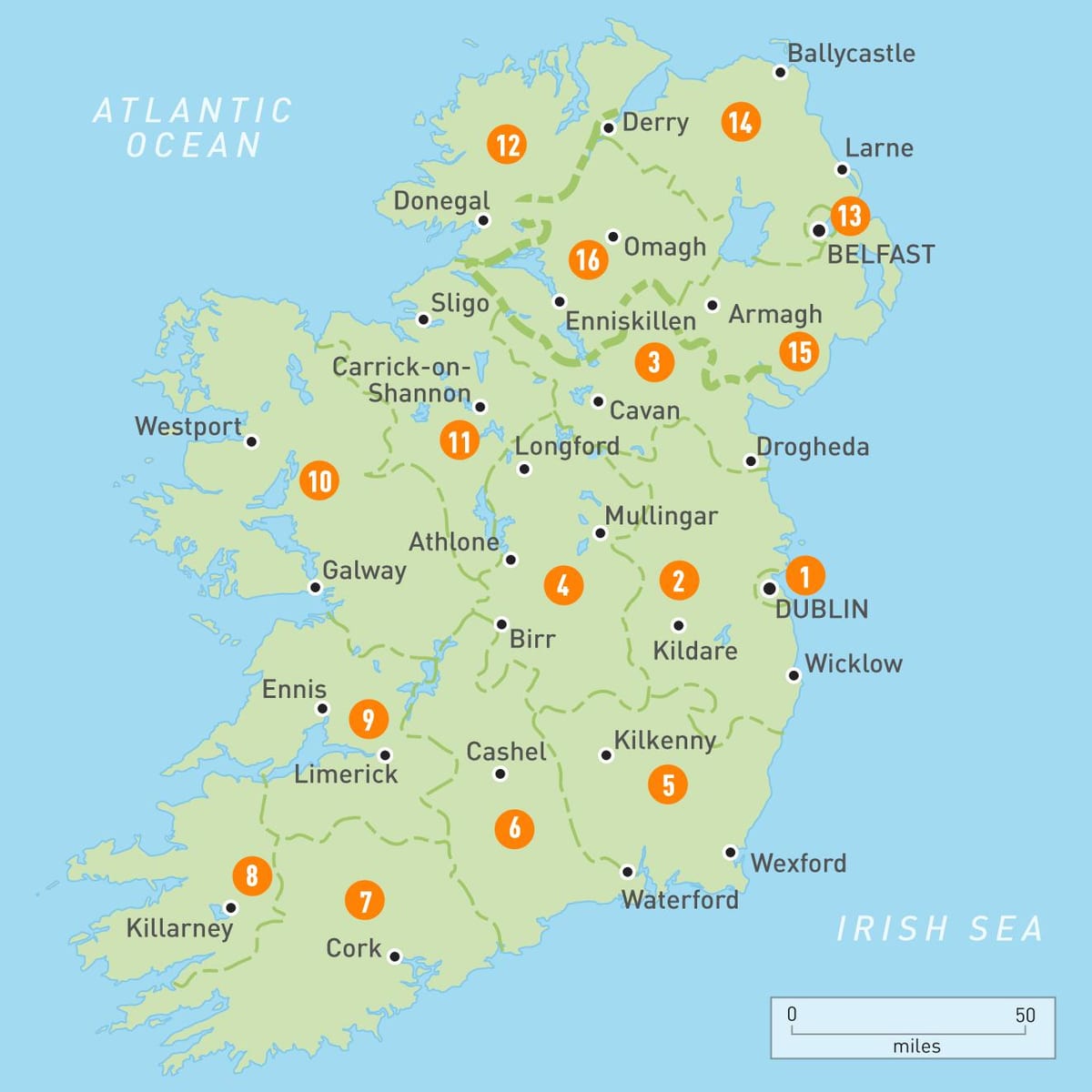 アイルランドの地図