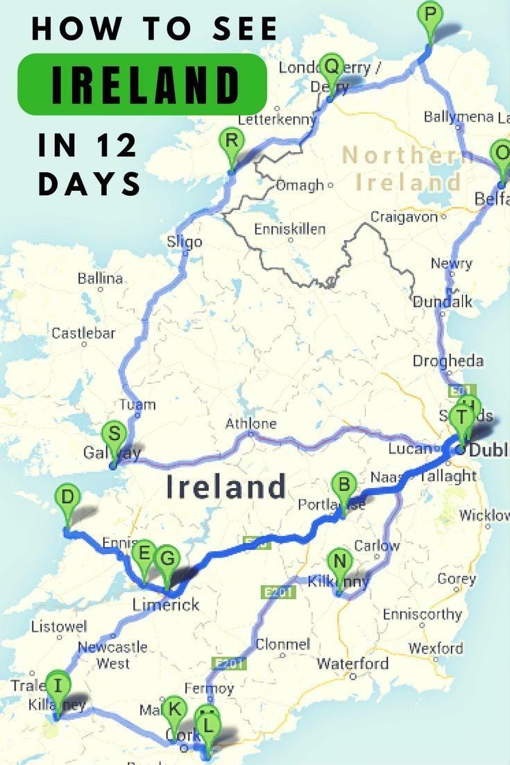 訪問場所アイルランドの地図