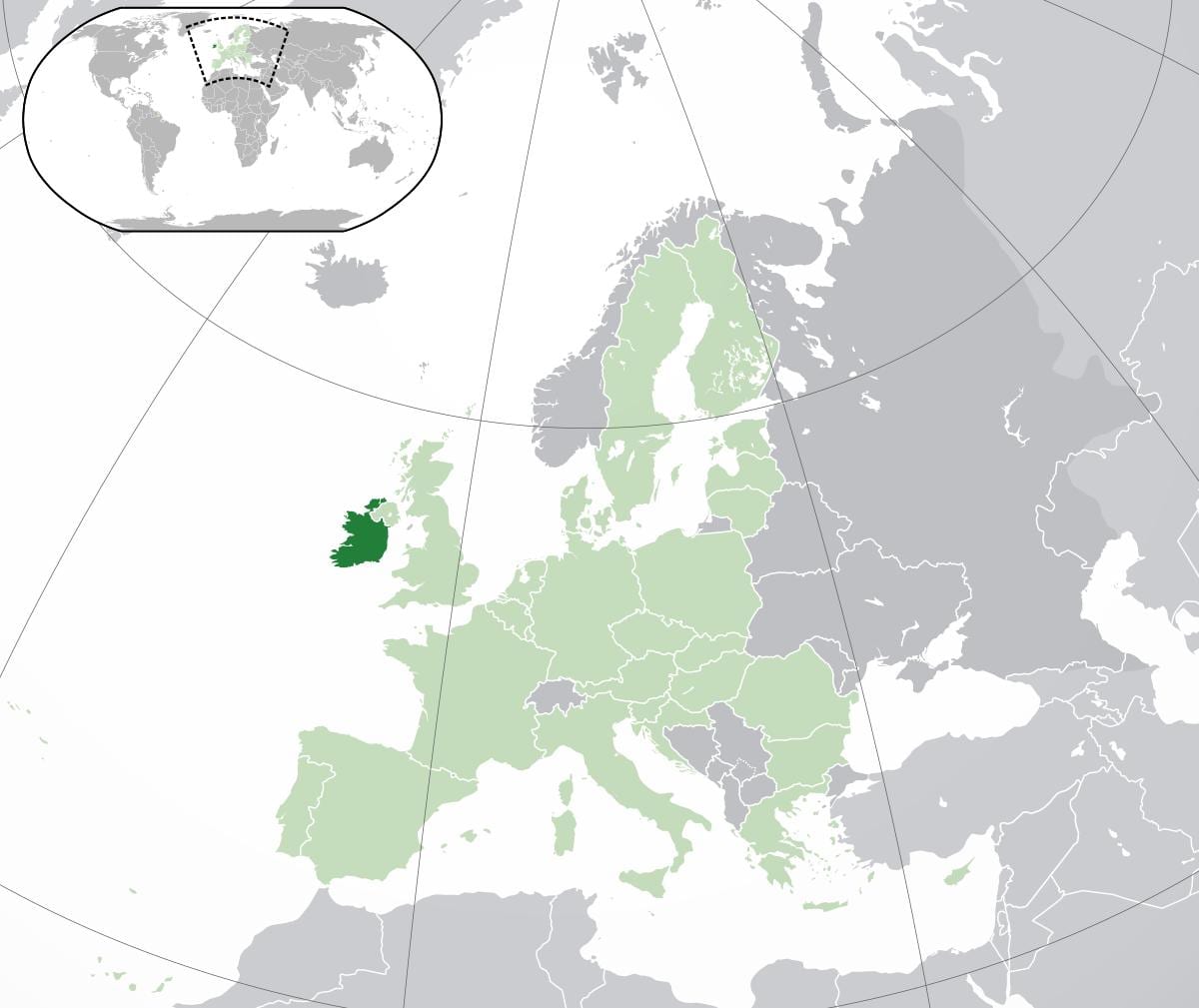 アイルランドの地図世界の地図