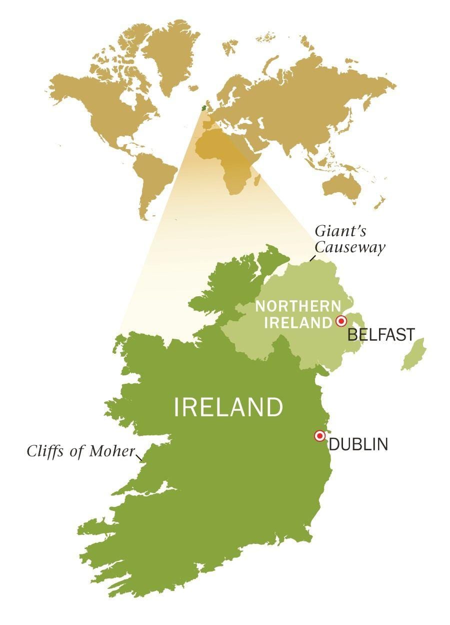 地図のエメラルドアイルアイルランド
