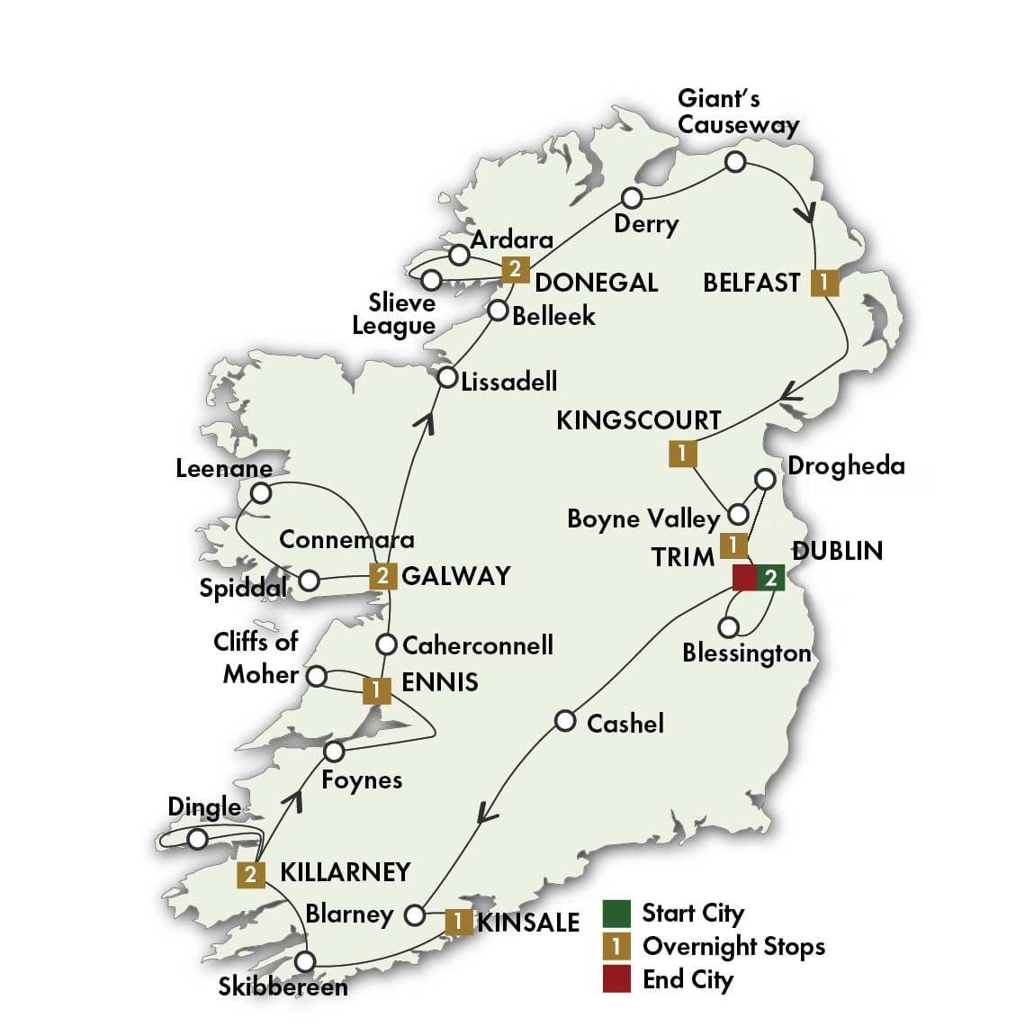 地図の道路地図のアイルランド