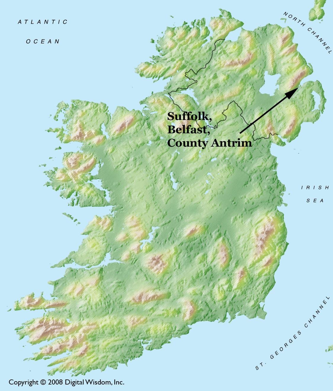 地図のベルファスト北アイルランド