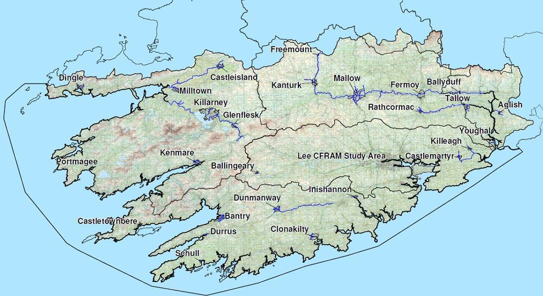 詳しい地図は南西アイルランド