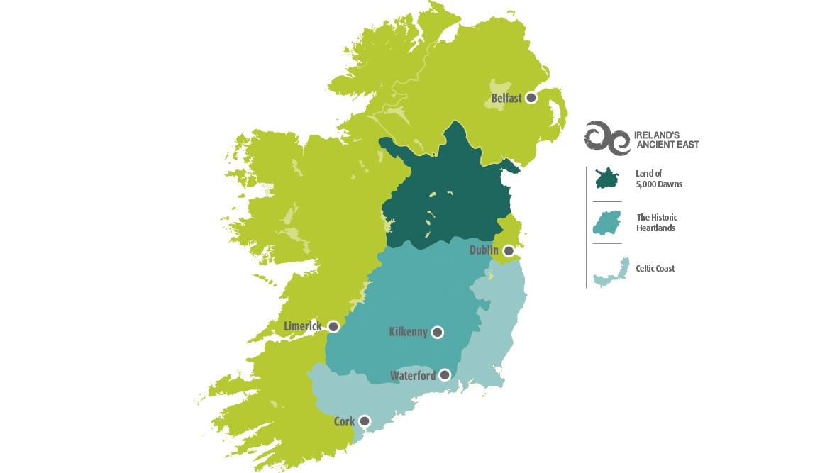 地図の地図アイルランドの東海岸