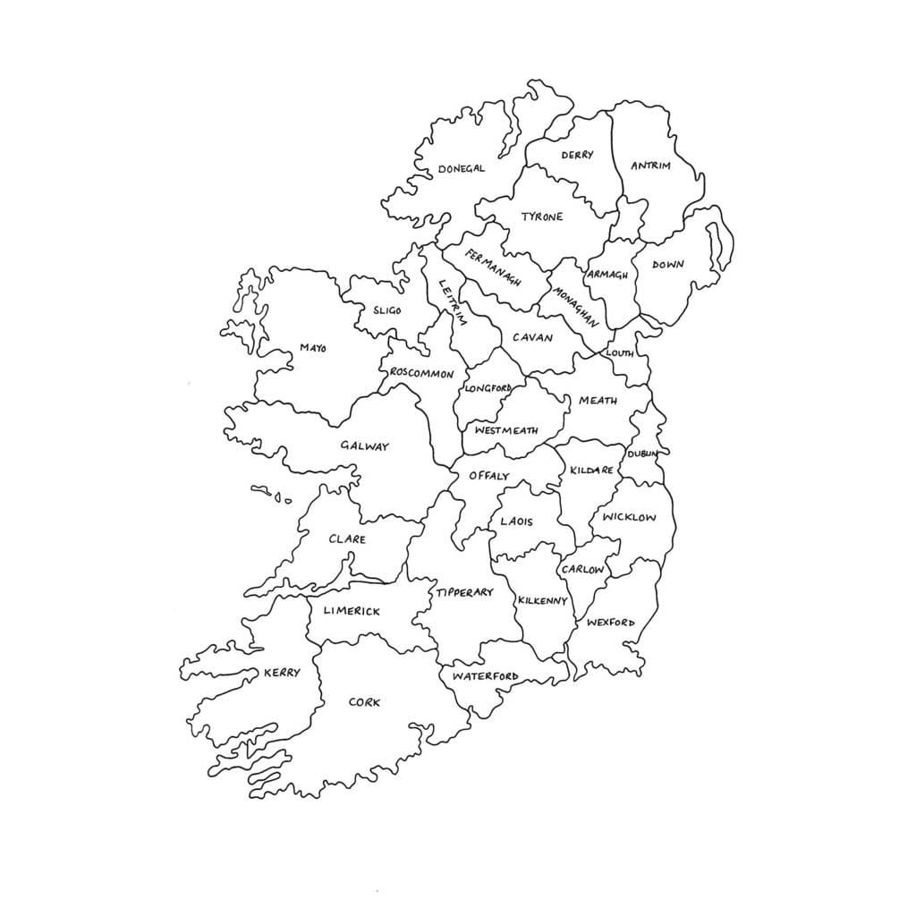印刷の地図アイルランド