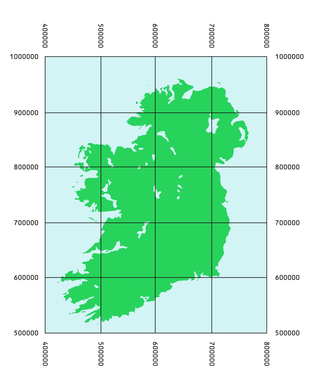 地図の座標はアイルランド