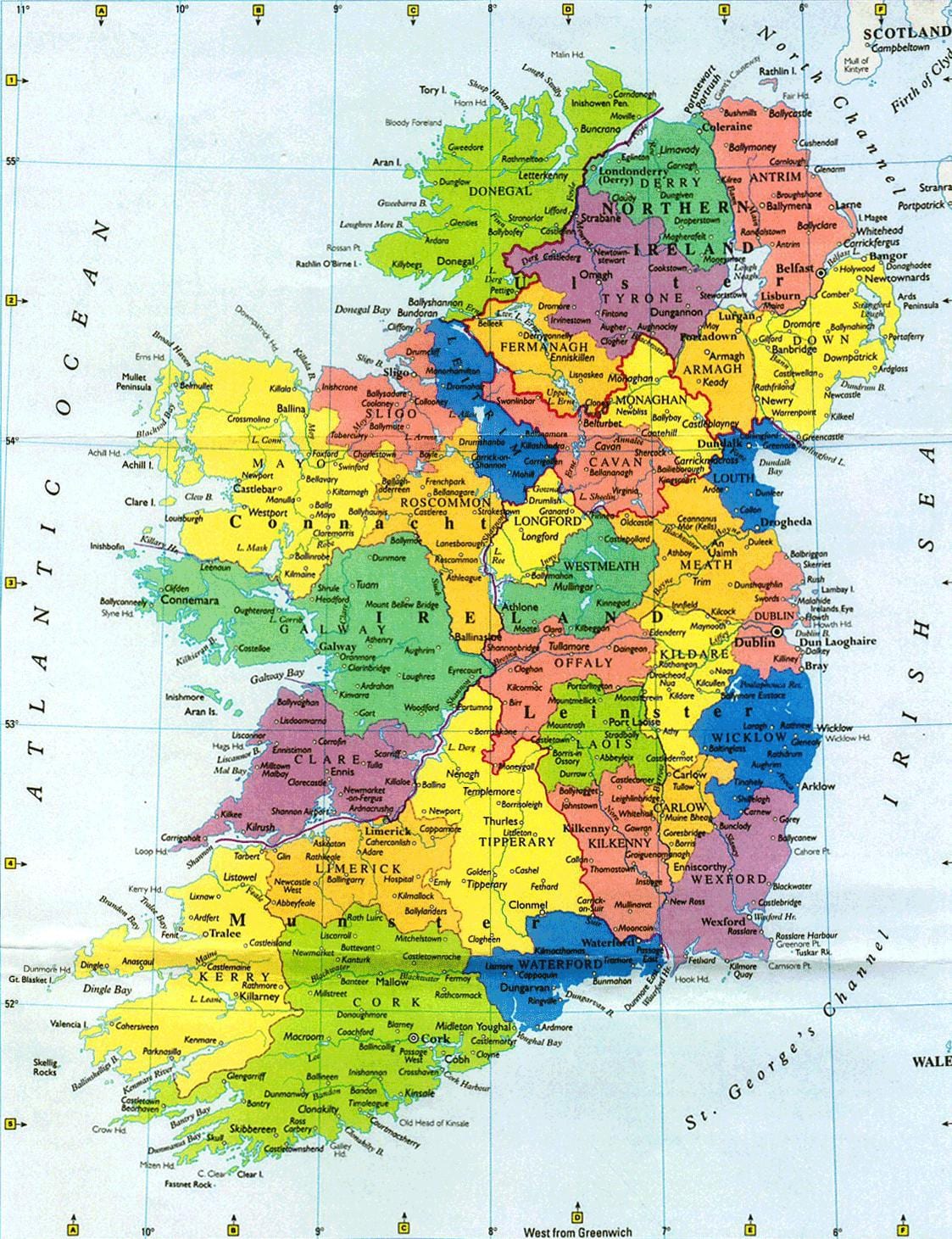 大規模な壁面地図アイルランド