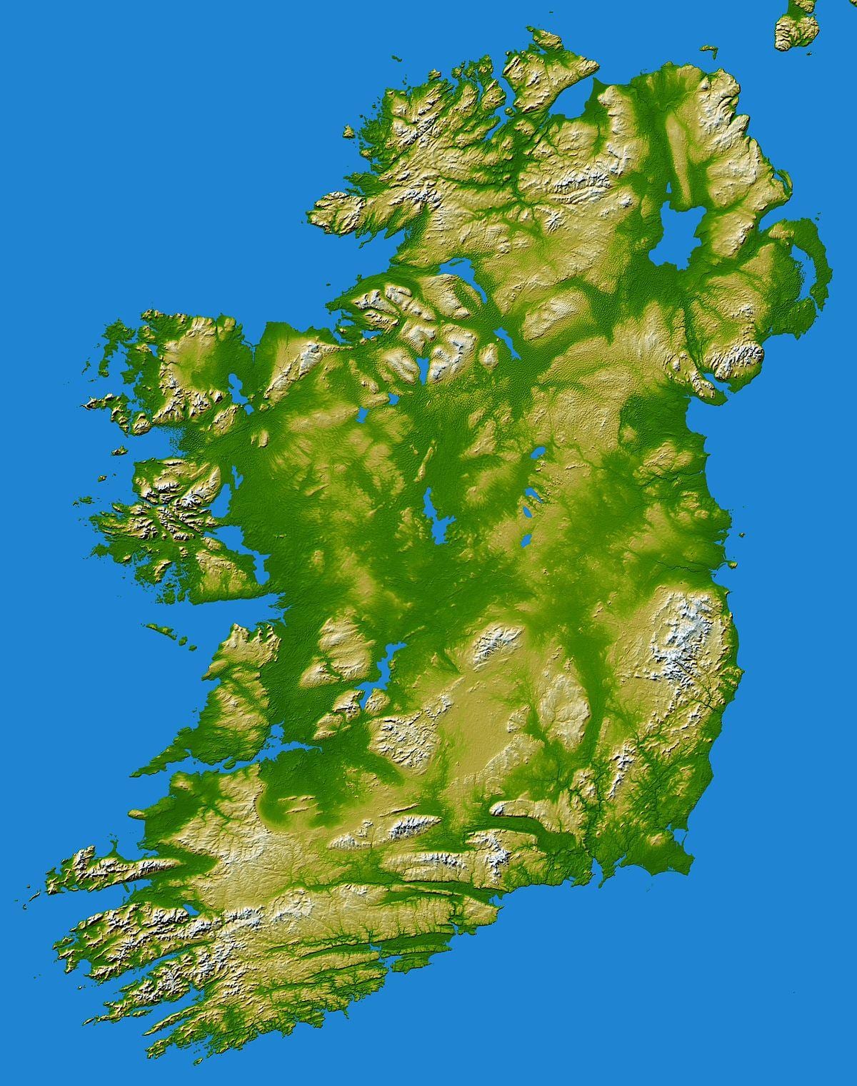 アイルランド山地図