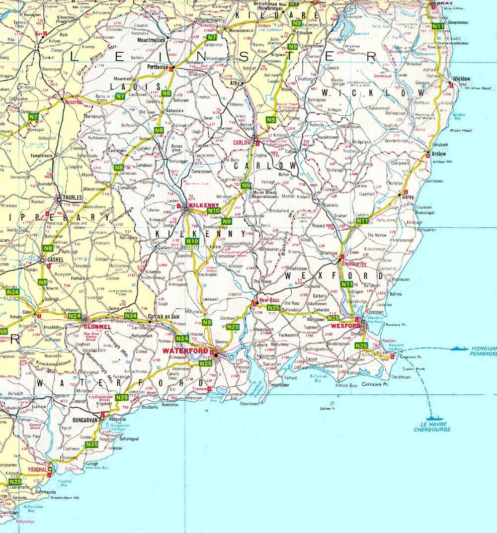 地図東南アイルランド