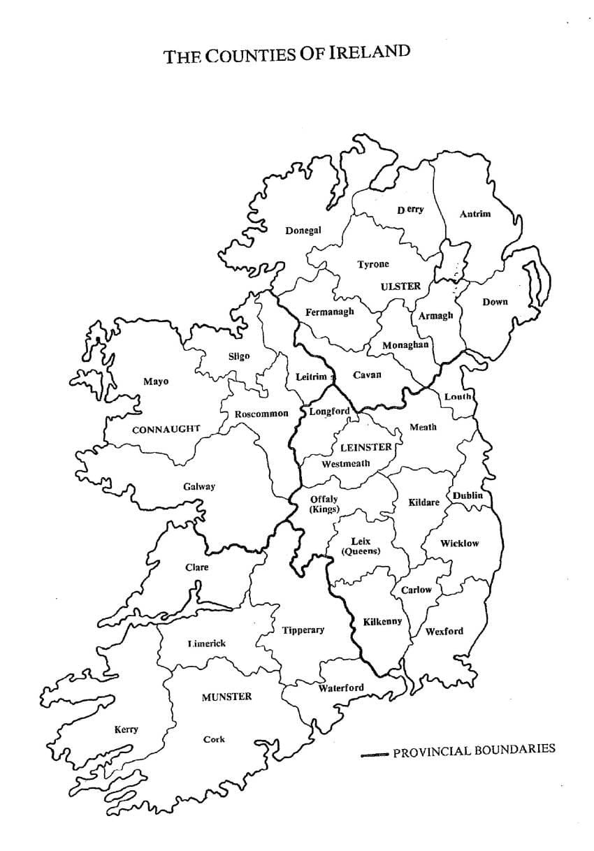 手描き地図のアイルランド