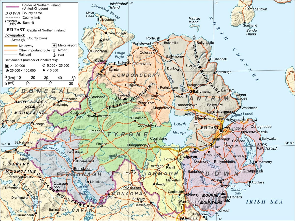 地図の空港北アイルランド