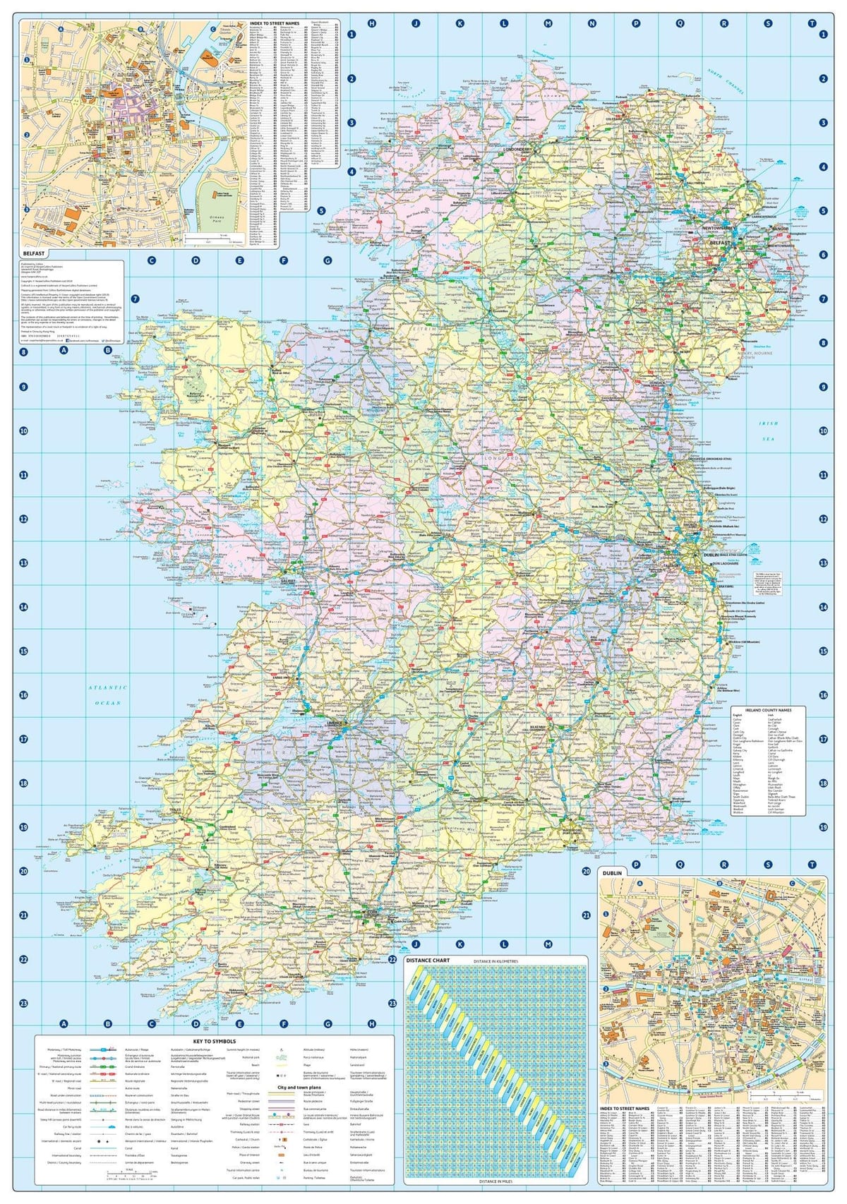 地図距離の地図アイルランド