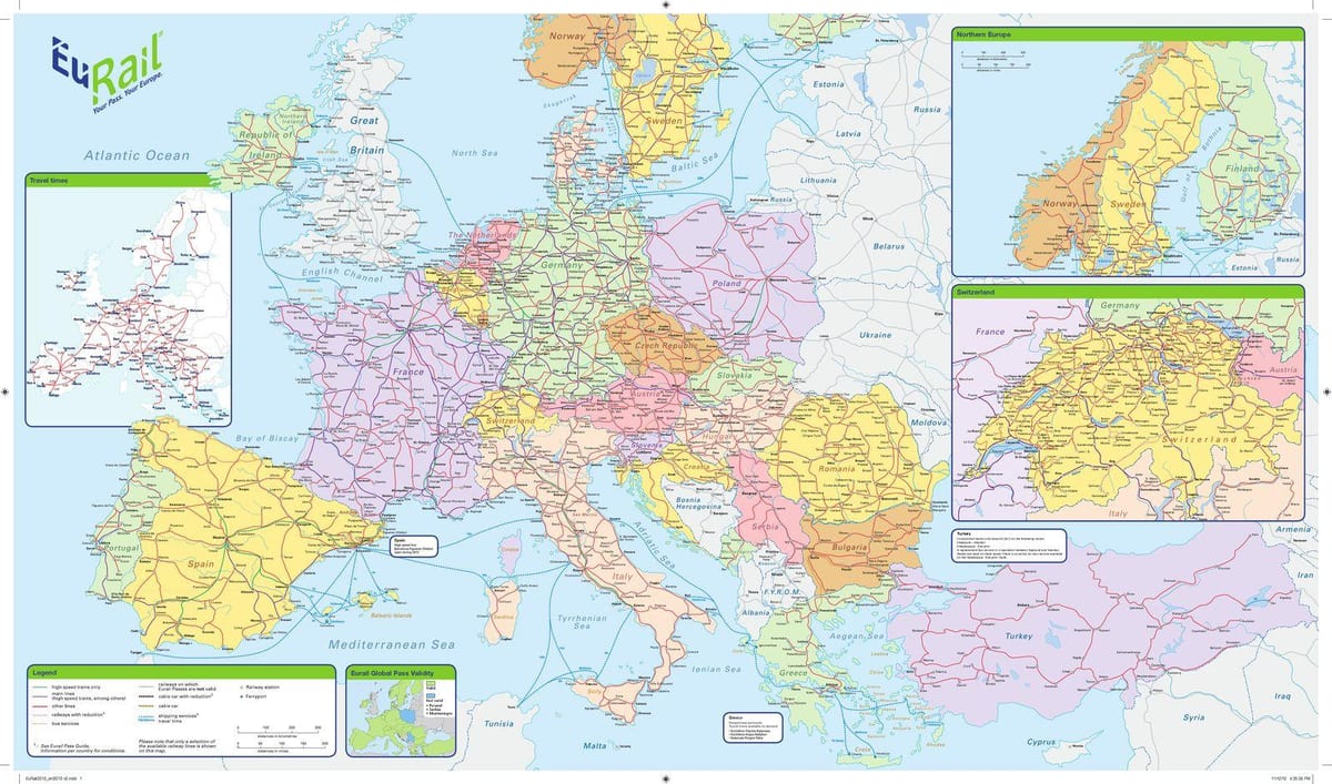 地図eurailアイルランド
