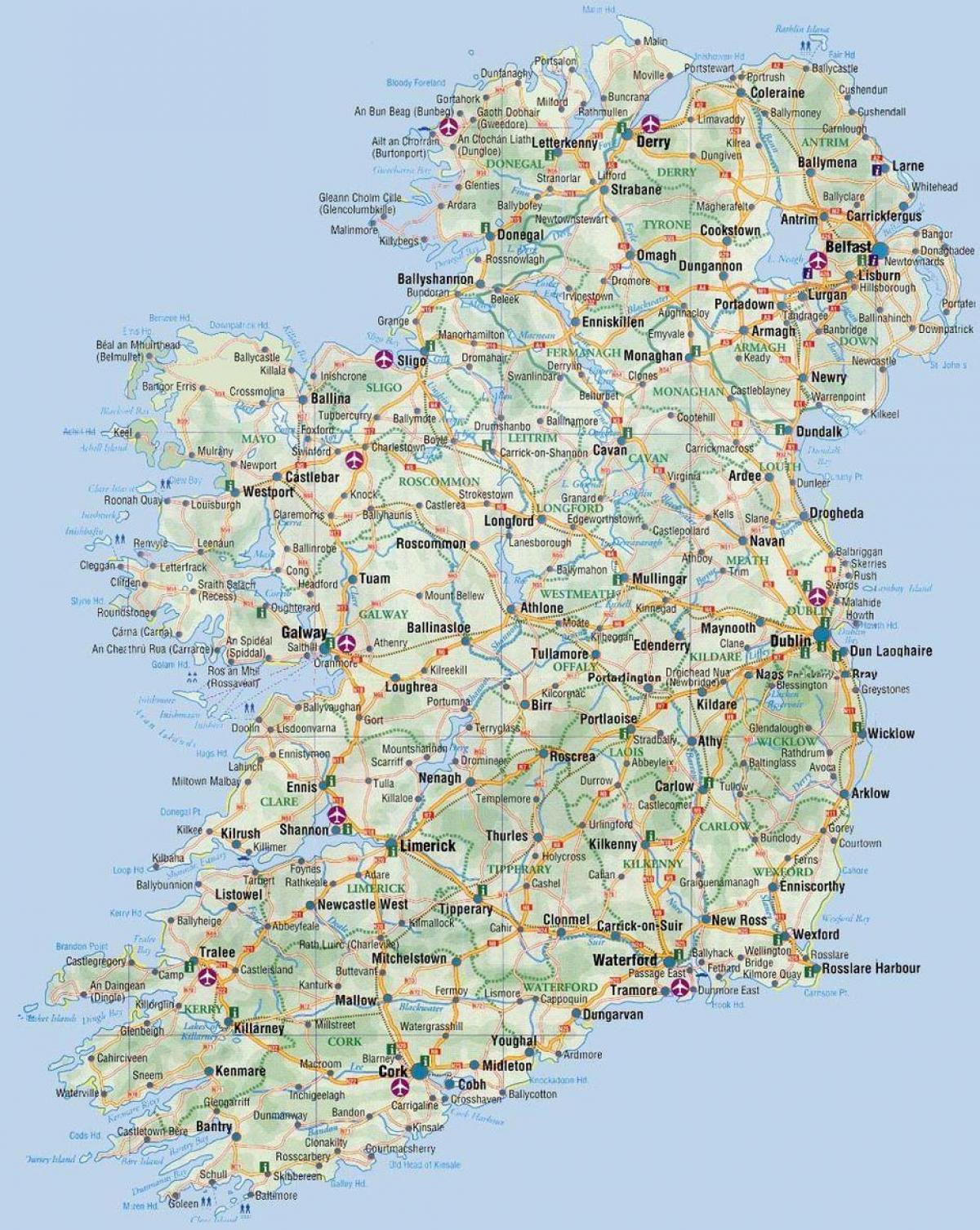 地図上のアイルランド