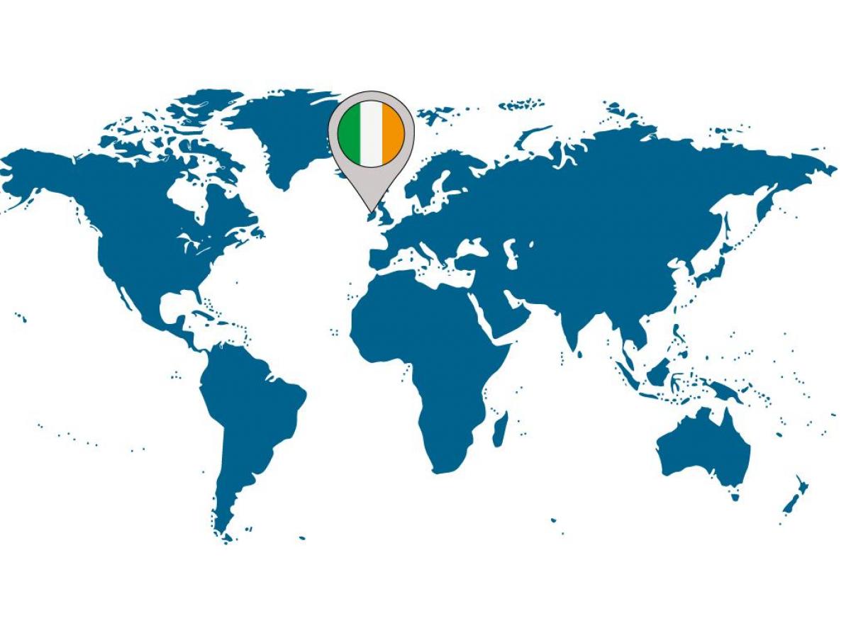アイルランドの地図の世界