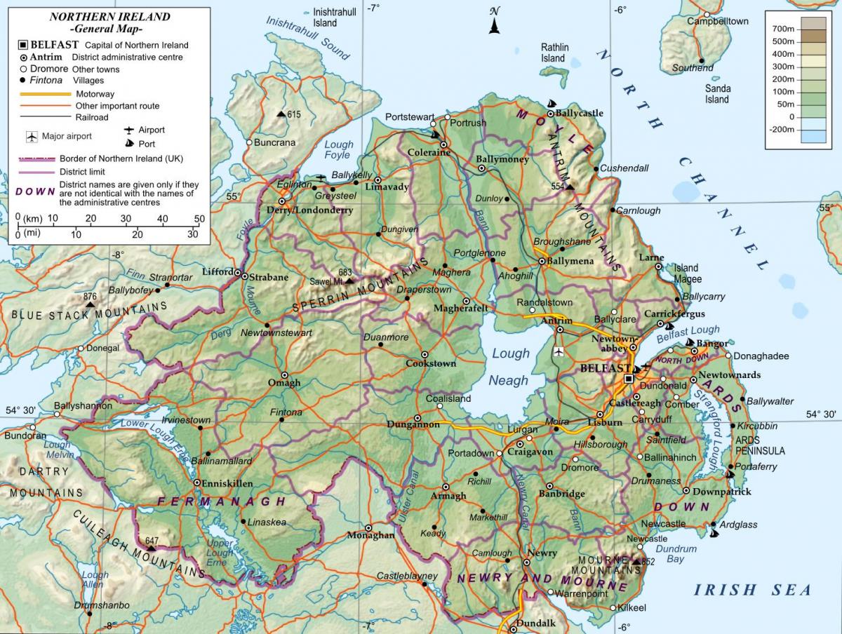 地図の北アイルランド