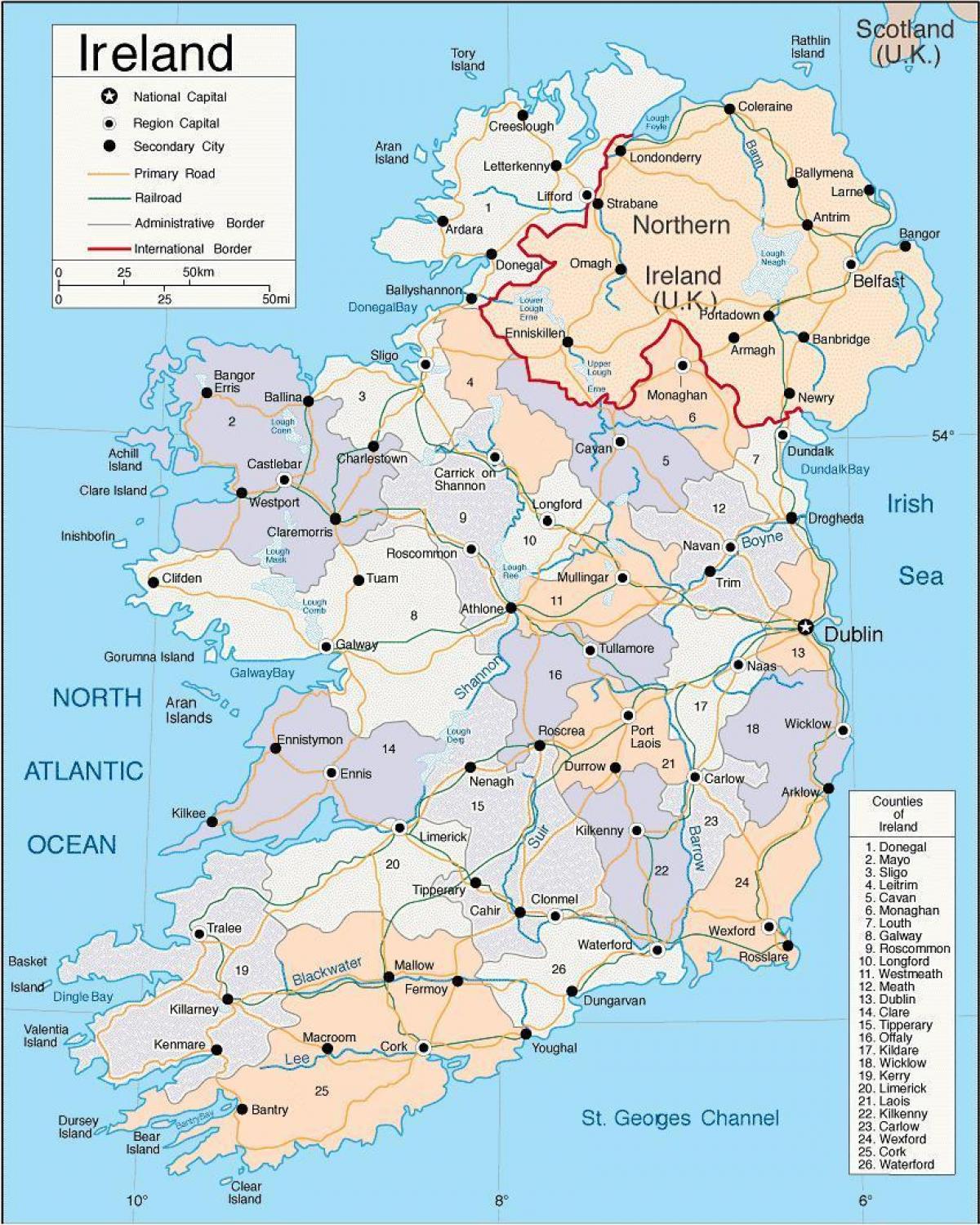 地図アイルランドに見町