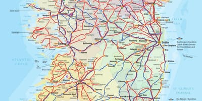 アイルランドのバス路線図
