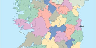 地図アイルランドのベクトルの地図