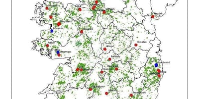 地図アイルランドの森林