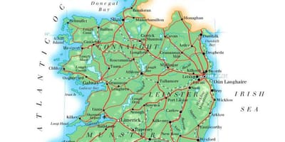 地図アイルランドの標高 
