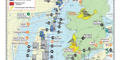 地図アイルランドの自然資源 