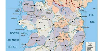 地図アイルランドの都市