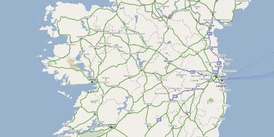 地図アイルランドの高速道路