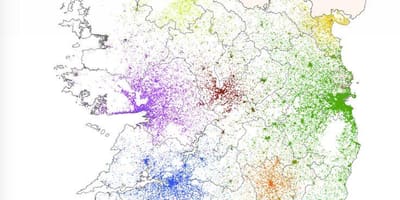 アイルランド人口密度の地図