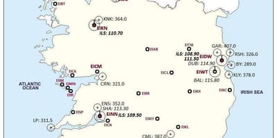 地図アイルランドの空港を表示