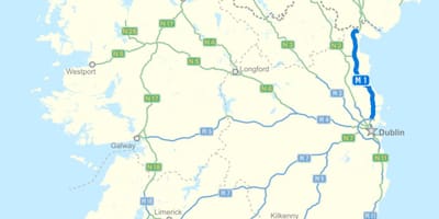 地図アイルランド自動車道