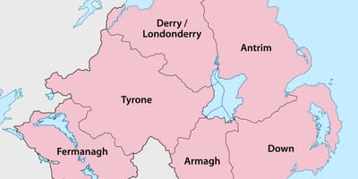 下のアイルランドの地図