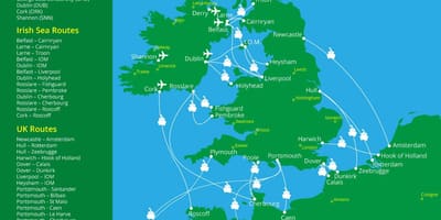 地図のフェリーポートアイルランド