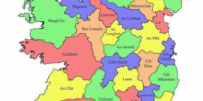 地図のアイルランド郡名