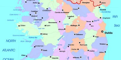 の政治地図がアイルランドと北アイルランド