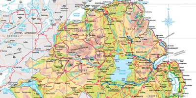 北アイルランドの見所地図