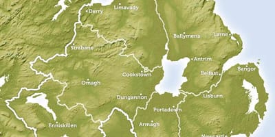 地図の河川は、北アイルランド