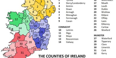 地図を示すアイルランド州