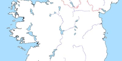 地図の白地図のアイルランド、河川