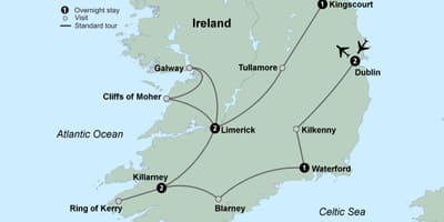 地図の観光地図の南部アイルランド