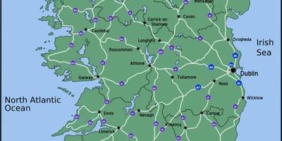 地図の地図アイルランドの距離