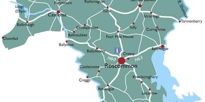 地図county roscommonアイルランド