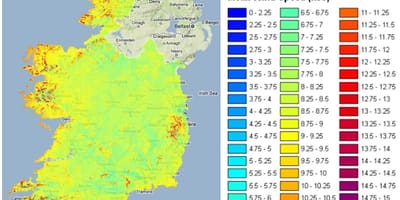 風速地図アイルランド