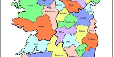 地図アイルランドの32の郡