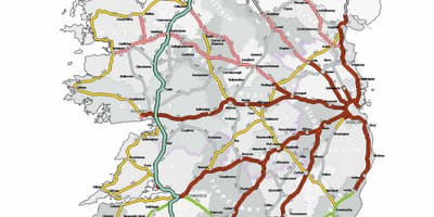 Aaルートプランナーのアイルランドの地図