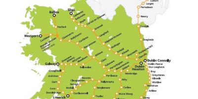 鉄道をアイルランドの地図
