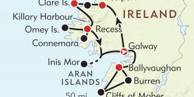 地図の西海岸のアイルランド 